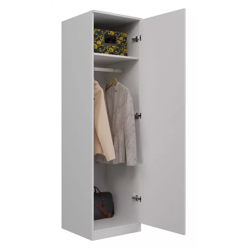 Garderobe Top e Shop SD-50 BI ar 5 plauktiem, 1 durvīm, balts rāmis