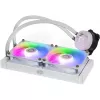 Šķidruma dzesēšanas komplekts Cooler Master MasterLiquid 240L Core ARGB White — 240 mm radiators, 120 mm ventilatori, atbalsta LGA1700/AM5/AM4 un vecākus ligzdas