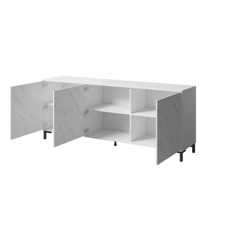 MARMO 3D kumode 200x45x80,5 cm balts matēts/marble balts