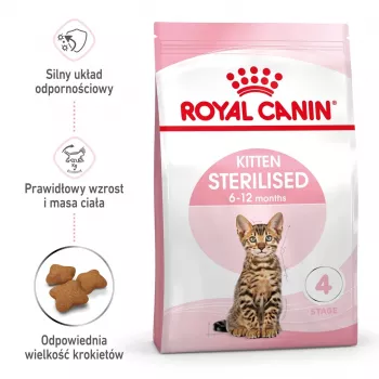Royal Canin Kitten Sterilised sausā kaķu barība 3.5 kg ar mājputnu gaļu