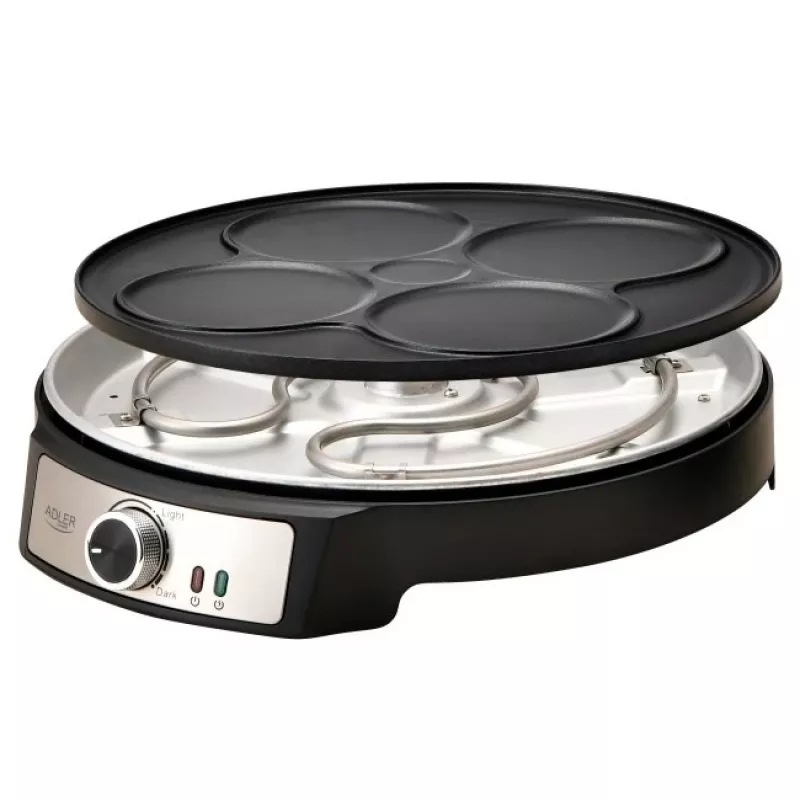 Adler AD 3093 abpusējs elektriskais pankūku cepējs 2 vienā, 1600 W, melns