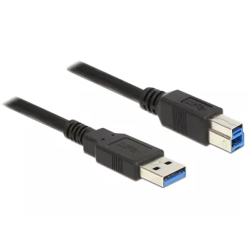 USB kabelis DeLOCK 85066 USB 3.2 Gen 1 1m USB A USB B Melns
