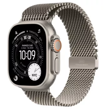 Viedpulkstenis Apple Watch Ultra 3 GPS + Cellular 49mm Dabīgs Titāna Korpuss ar Dabīga Titāna Milānas Cilpu — 64GB, OLED, 422×514, Ūdensizturīgs 100m, Liels