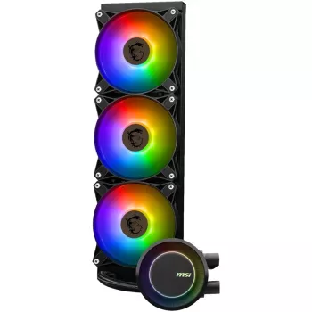 MSI MAG CORELIQUID E360 šķidruma dzesēšanas komplekts procesoram, 360 mm radiators, 3x120 mm ventilatori, melns