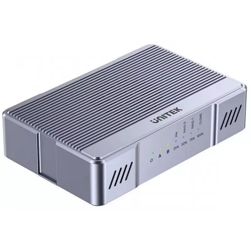 Unitek M.2 Korpusa 2x 20 Gb/s ar RAID0/RAID1 un Disku Klonēšanu