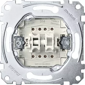 Spiedpogas slēdzis Merten MEG3155-0000 — 1P, metālisks, 250 V AC, 10 A
