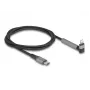 USB Type-C uz Lightning uzlādes un datu kabelis ar leņķa savienotāju un statīva funkciju, DELOCK 1.5 m, 9 V 3 A (MFi)