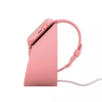 Lādētāja statīvs Stelio ST-CHS01-PK Junior rozā – USB bezvadu lādētājs telefoniem un planšetēm, viens ports, kompakts