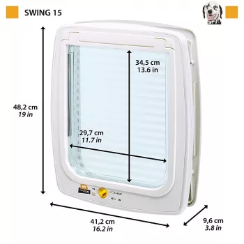 FERPLAST Swing 15 - Lielas suņu durvis, baltas