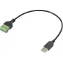 Renkforce USB 2.0 adaptera kabelis [1x 2.0 Plug A - 1x Clamp Connection] RF-6443966 30 cm