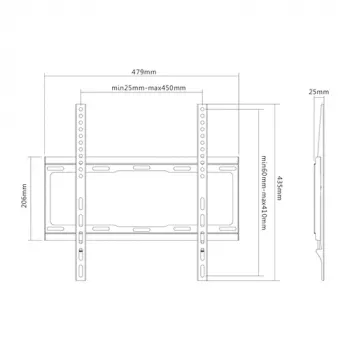 TV stiprinājums SUNNE 32-55-EF Melns 139.7 cm (55 collas)