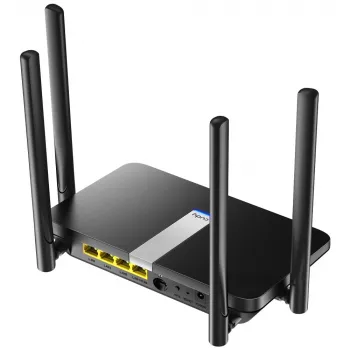 Cudy LT500 bezvadu maršrutētājs, 4G LTE, divjoslu Wi-Fi AC1200, Fast Ethernet, melns