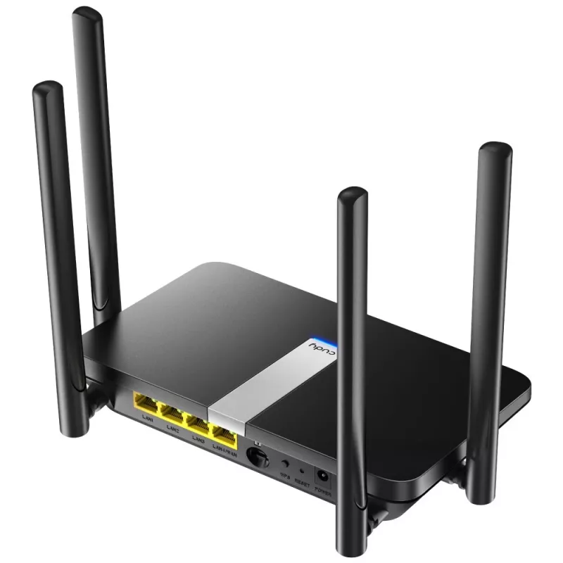 Cudy LT500 bezvadu maršrutētājs, 4G LTE, divjoslu Wi-Fi AC1200, Fast Ethernet, melns