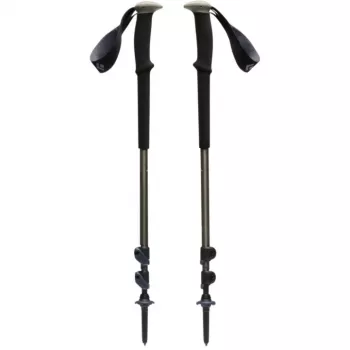 Pārgājienu nūjas Trail, Fitness Device melna/olīvzaļa, 1 pāris, 100-140 cm