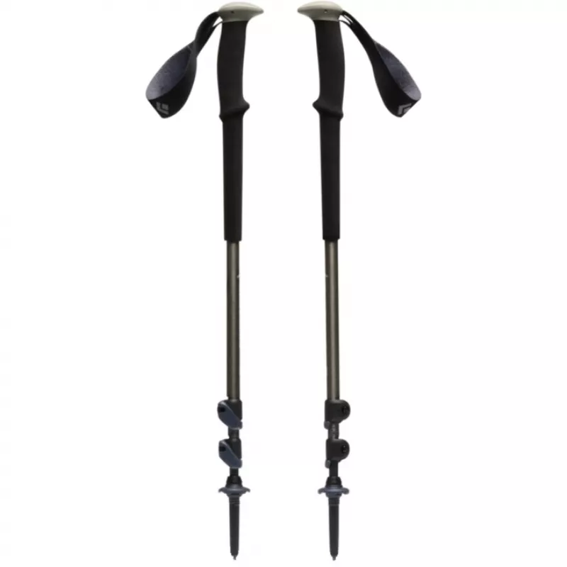 Pārgājienu nūjas Trail, Fitness Device melna/olīvzaļa, 1 pāris, 100-140 cm