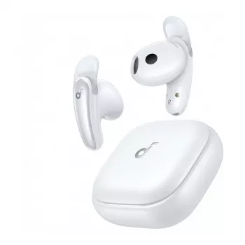 ANKER Soundcore Liberty Buds balti Bluetooth daļēji iekšausmu austiņas ar ANC, caurspīdības režīmu, telpisko audio un nēsāšanas noteikšanu