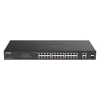 D-Link DGS-1100-26MPV2/E pārvaldāms L2 Gigabit Ethernet PoE slēdzis, 24 porti, melns