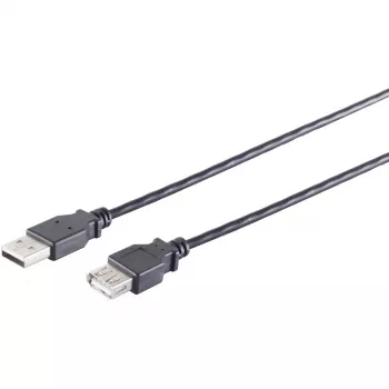 USB kabelis S/CONN 13-24045 USB 2.0 3 m Melns