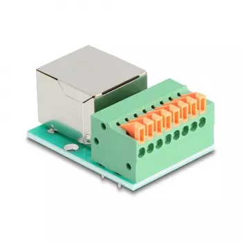 DeLOCK 90652 dzimuma mainītājs RJ45 8 kontaktu spaiļu bloks Zaļš Sudrabs