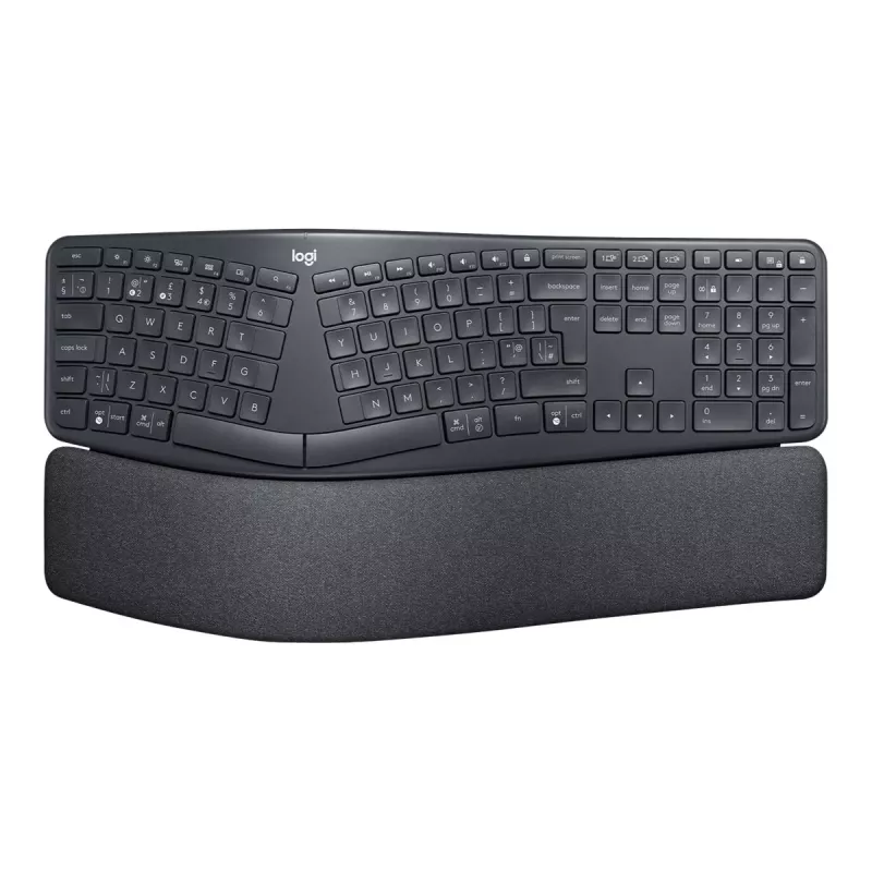 Logitech ERGO K860 - Bezvadu tastatūra - 2.4 GHz, Bluetooth 5.0 - QWERTY - GB - Grafīta