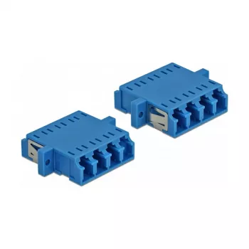 Šķiedru optikas adapteris DELOCK LC sievišķais uz LC sievišķo duplekss, zils, 2 gab. iepakojumā