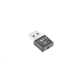 USB bezvadu tīkla adapteris LANBERG NC-0300-WI, 2x iekšējās antenas 2 dBi, USB 2.0, līdz 300 Mbit/s, melns