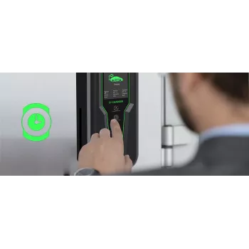 Qoltec 52465 Mobilais lādētājs EV 2-in-1 Type2 ar regulēšanu | 3.5kW | 230V | LCD | Portatīvais | Wallbox | 5m