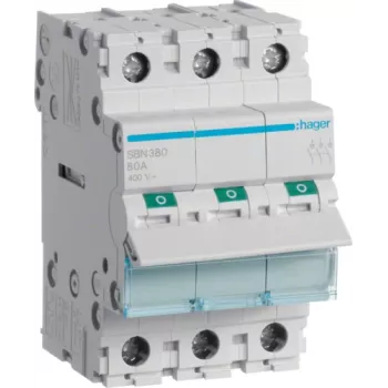 Hager SBN380 Strāvas slēdzis 80A 440V 3 moduļi
