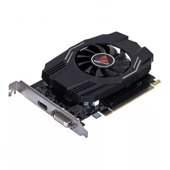 Videokarte BIOSTAR GeForce GT 1030 — 4 GB GDDR4, 64-bit, PCIe x16 4.0, Aktīvā dzesēšana, DVI-D + HDMI