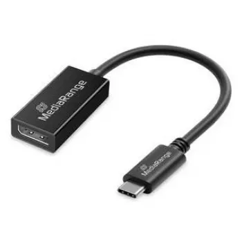 USB Type-C uz DisplayPort audio un video pārveidotājs MediaRange MRCS235, 20 cm kabelis, Melns