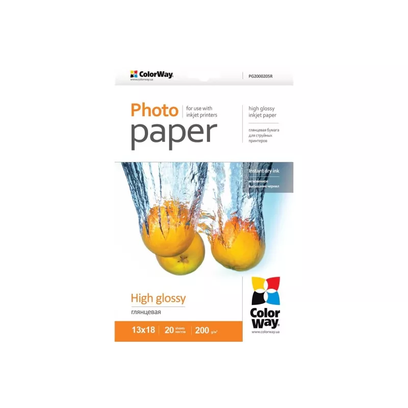 Foto papīrs ColorWay High Glossy 230 g/m², 10×15 cm (100×150 mm), 100 loksnes