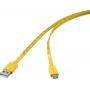 Renkforce USB kabelis USB 2.0 USB-C spraudnis USB-A spraudnis Dzeltens metriskais garuma marķējums (RF-6721076)