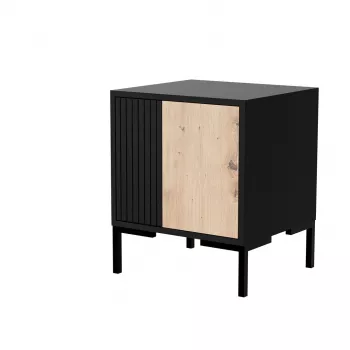 Naktsgaldiņš Cama Meble MERCI 44x40x52,5 cm, melns un ozols, MDF/skaidu plātne, 2 gab. komplekts