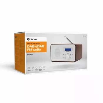 Radio DENVER DAB-30DW DAB/FM galda radio tumšā koka apdarē