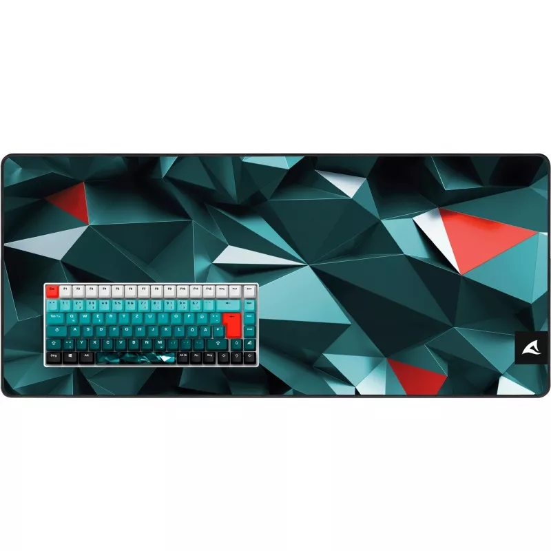 Sharkoon SKILLER SGK50 S3 Design Bundle D1 pelēkzaļš-sarkans — vadu spēļu tastatūra, kompakts izkārtojums