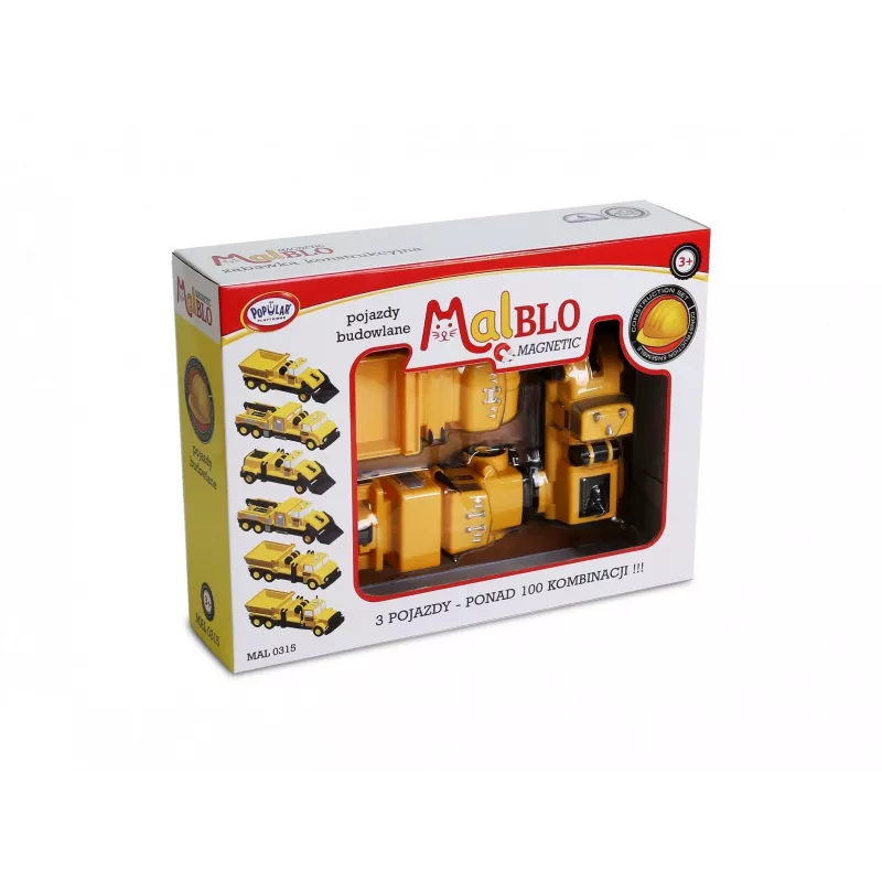 Popular Playthings Mix or Match Vehicles Construction Black Yellow transportlīdzekļu komplekts