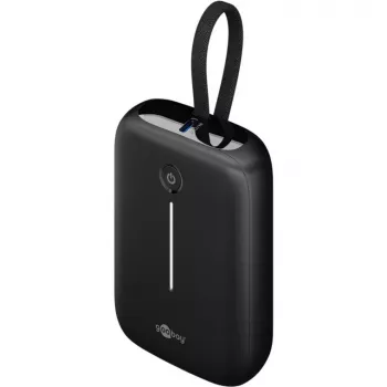 Pārnēsājams akumulators Goobay 10 000 mAh ar iebūvētu USB-C kabeli - 20W kompakts ceļojumiem (76251)