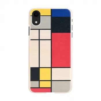 Viedtālruņa maciņš man and wood iPhone XR – koka aizmugure, balts rāmis