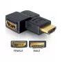 Adapter HDMI vīrietis uz HDMI sieviete 90° pa labi DELOCK 65076