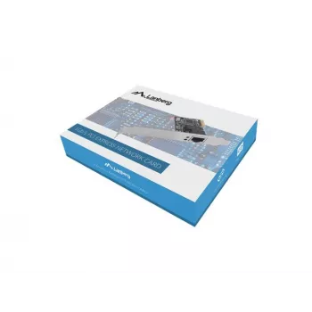 Iekšējā tīkla karte LANBERG PCE-1GB-201, PCI Express, 1× RJ-45 Gigabit (1000 Mbit/s), melna