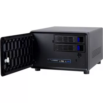 Inter-Tech SC-2100 - Mini-ITX korpuss - Melns - Tērauds - SFF - ar aktivitātes, trauksmes, HDD, tīkla un barošanas indikatoriem (88887285)