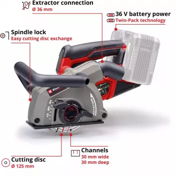 Sienu frēzētājs EINHELL TP-MA 36/30 Li BL-Solo 36 V, bezvadu, bezsuku motors, modelis 4350800