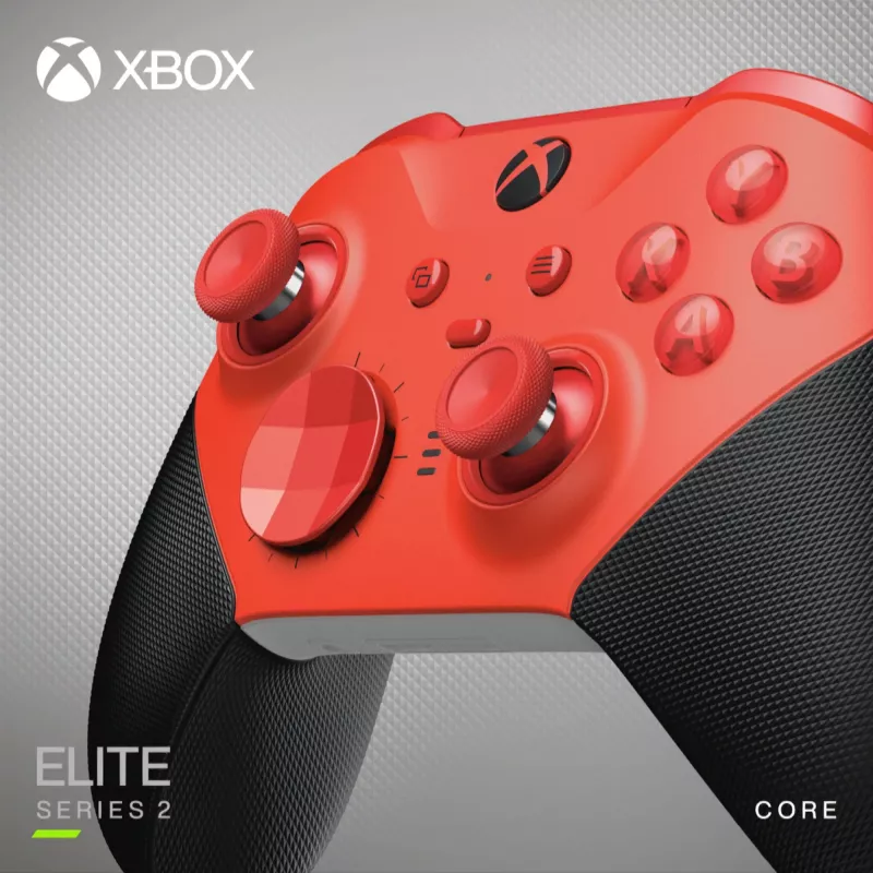 Microsoft Xbox Elite Wireless Controller Series 2 - Core - spēļu kontrolieris - bezvadu - Bluetooth - sarkans - PC, Xbox Series S, Xbox Series X, Xbox One