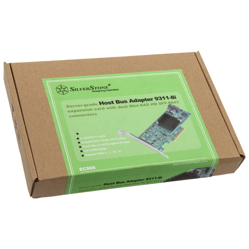 SilverStone SST-ECS05 RAID Kontrolieris PCIe x8 8x SAS/SATA (9311-8i)