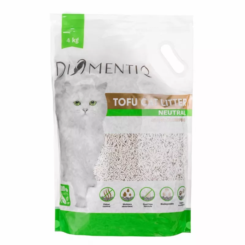 DIAMENTIQ Tofu Neutral Ultra klumpējošs - augu bāzes pakaiši - 4kg