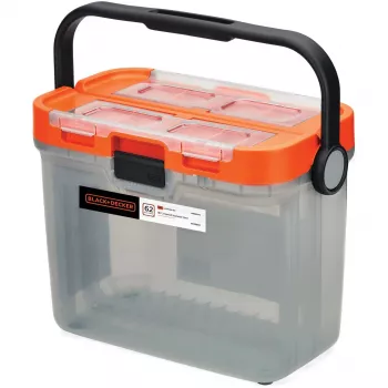 Bezvada triecienurbjmašīna BCKSB02, 18V (oranža/melna, litija-jona akumulators 1,5Ah, uzglabāšanas kaste, 62 daļu piederumu komplekts)