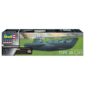 Plastmasas modelis REVELL Vācu zemūdene Type VII C/41 1/72 mērogs