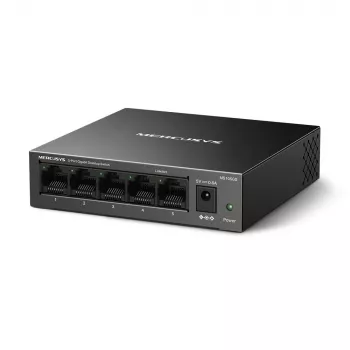 Mercusys MS105GS - Darbvirsmas slēdzis, 5 Gigabitu porti, melns