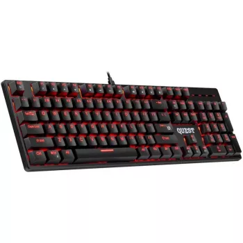Mehāniskā tastatūra DEFENDER QUEST GK-596 — RGB fona apgaismojums, Anti-Ghosting, vadu, kompakts izkārtojums