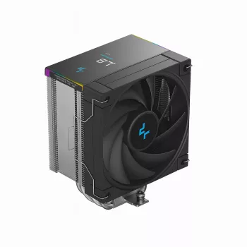 Gaisa dzesētājs DeepCool AK500S Digital SE — 120 mm ventilators, atbalsta LGA1700/AM5/AM4 un Intel LGA115x/1200 ligzdas, Melns